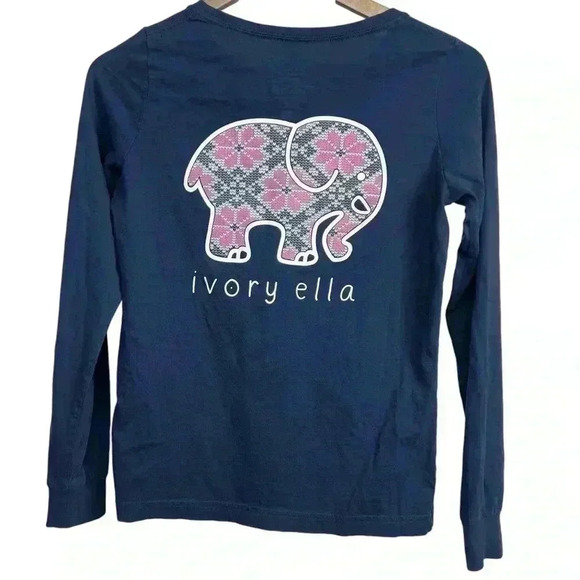 Ivory Ella Navy Long Sleeve | Size Small - Picture 2 of 3